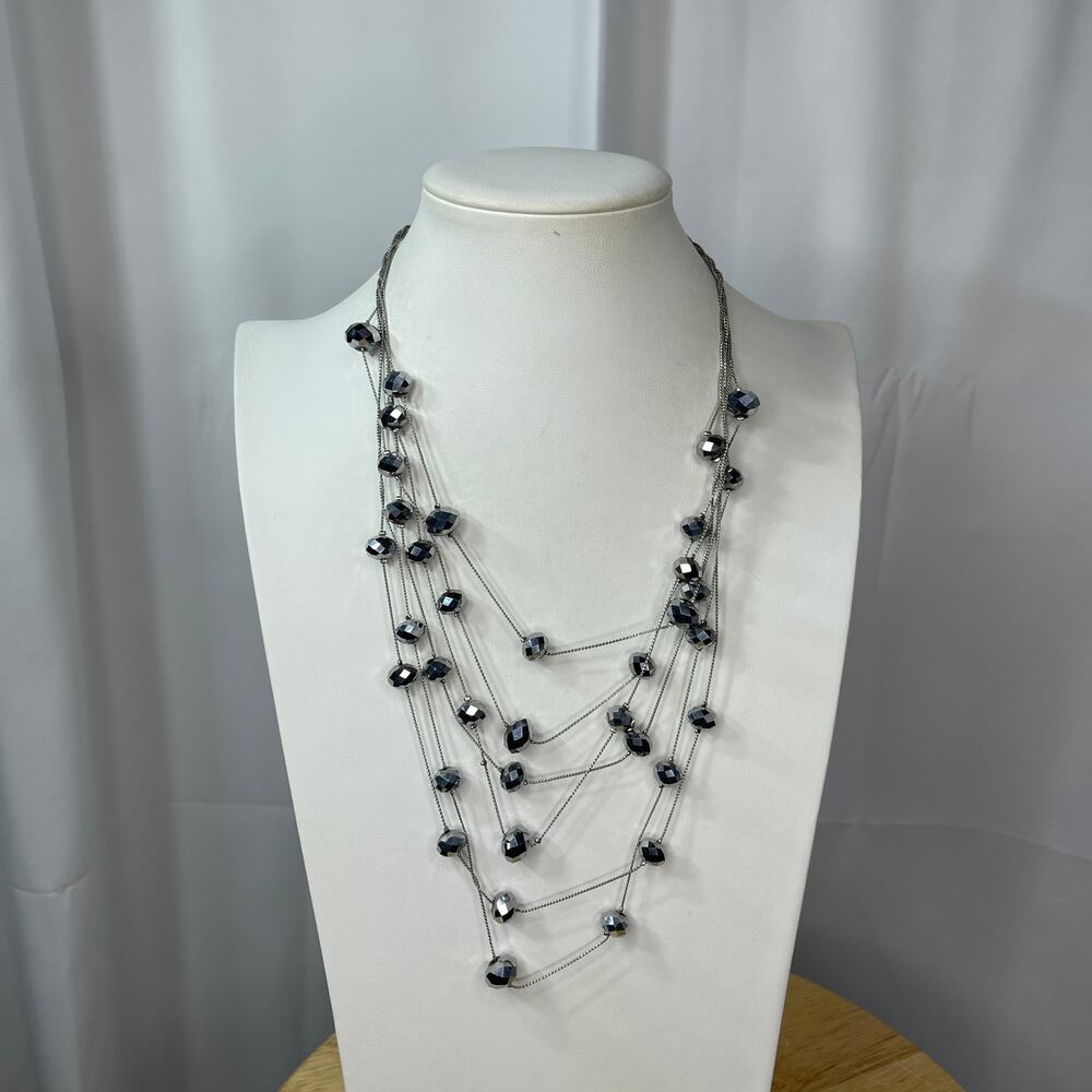 Chico's beaded multi strand necklace signed costume jewelry versatile trendy - Picture 5 of 8
